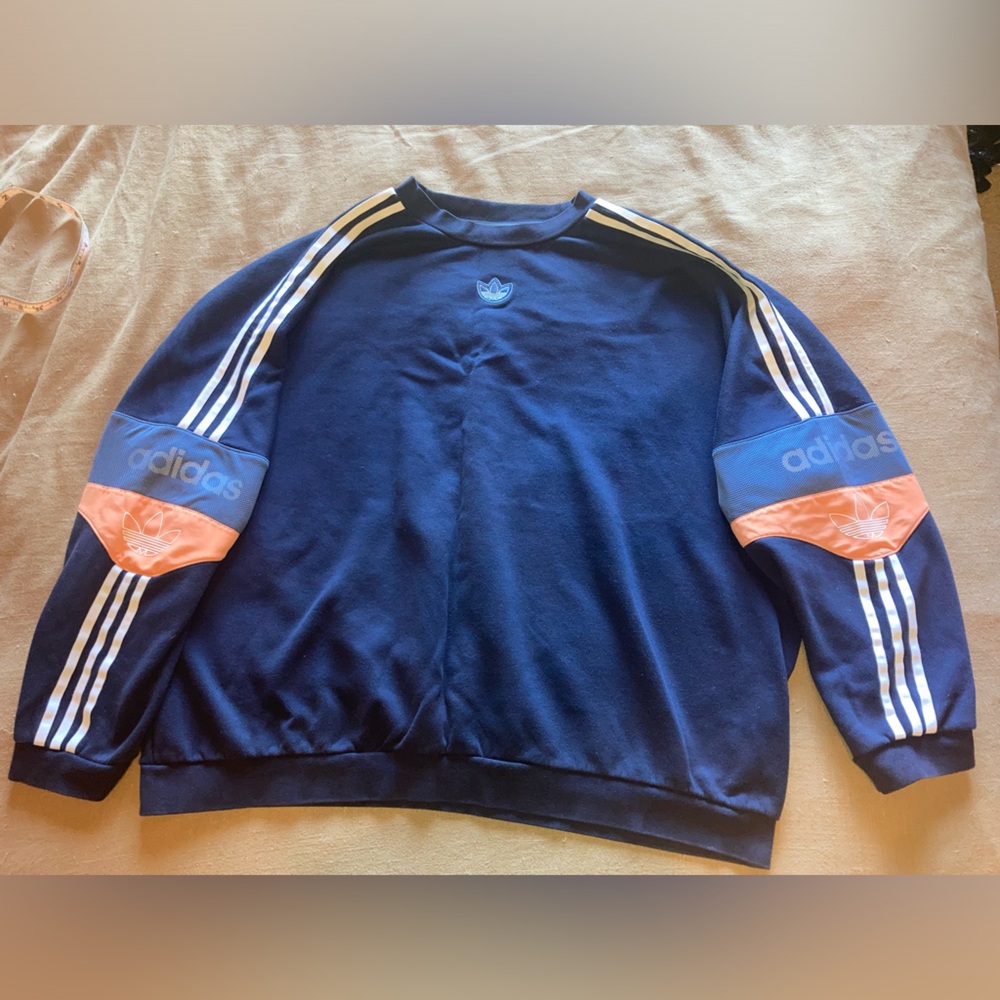 Adidas Men’s Retro / 90s Crewneck (Navy & Orange)